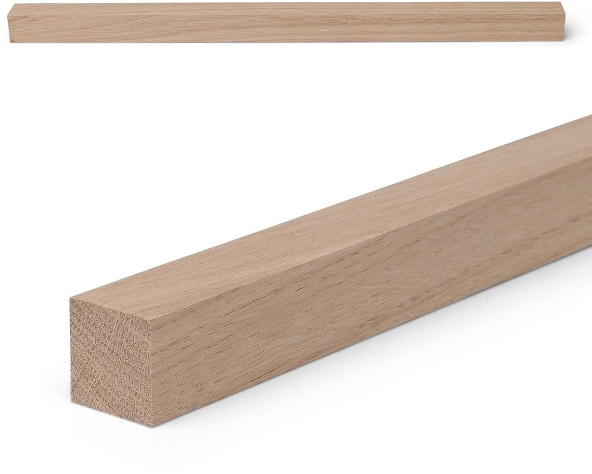 Massief eiken houten lat kantbalk voor klusprojecten, natuurlijk, B: 20 mm, D: 20 mm, L: 350-1000 mm