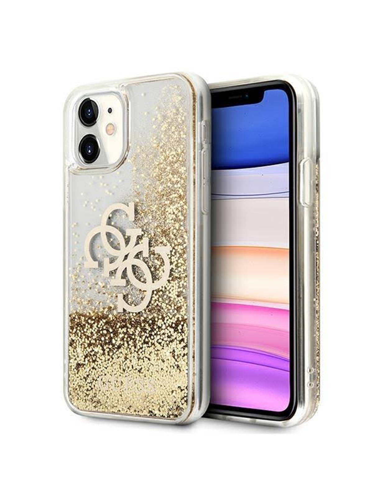 GUESS 4G Big Liquid Glitter case for iPhone 11 6.1" / Xr - gold
