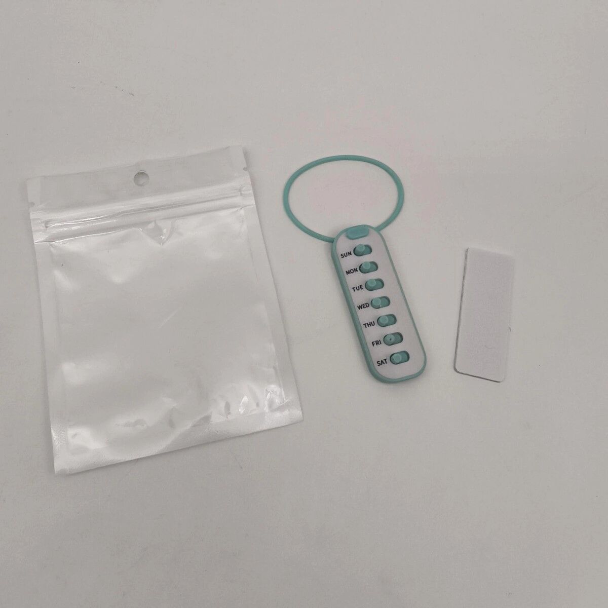 INF Traqueur de pilules réutilisable à sangle - note autocollante rappel de médication ABS portable Vert