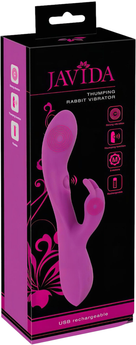 Javida Thumping Rabbit - 3-Motor Clitoral Vibrator (Purple)