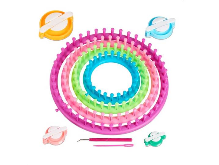 Relaxdays 10-teiliges Strickring Set