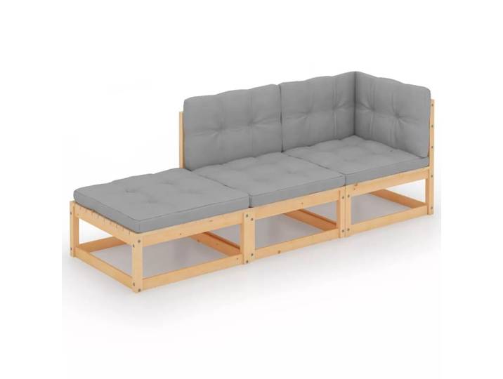 VidaXL - Gartenmöbel-set kiefernholz, One Size, Grau