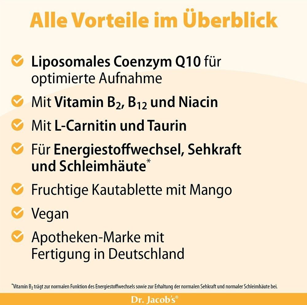 Dr. Jacob's Coenzym Q10 KAUTABL.Taurin L-Carnitin Dr.Jacob's 60 St Kautabletten