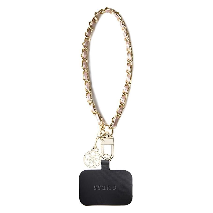 Guess GUOUCHSAMC4P Universal Hand Strap różowy/pink Saffiano Chain 4G Charm (GUE002945-0)