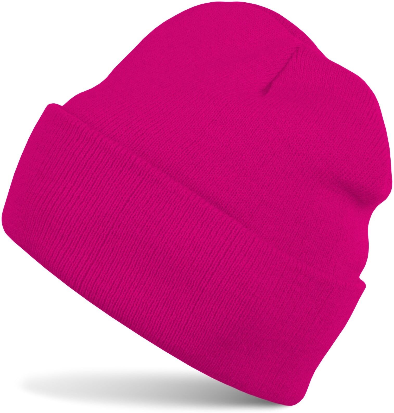 Strickmütze STYLEBREAKER "Kinder Strickmütze mit Krempe", Jungen, pink, Obermaterial: 100% Polyacryl PAN., Modisch, Mützen Strickmütze