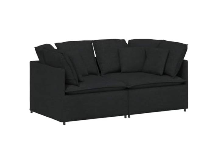 Makastle Modulares Sofa Couch mit Kissen Stoff Schwarz