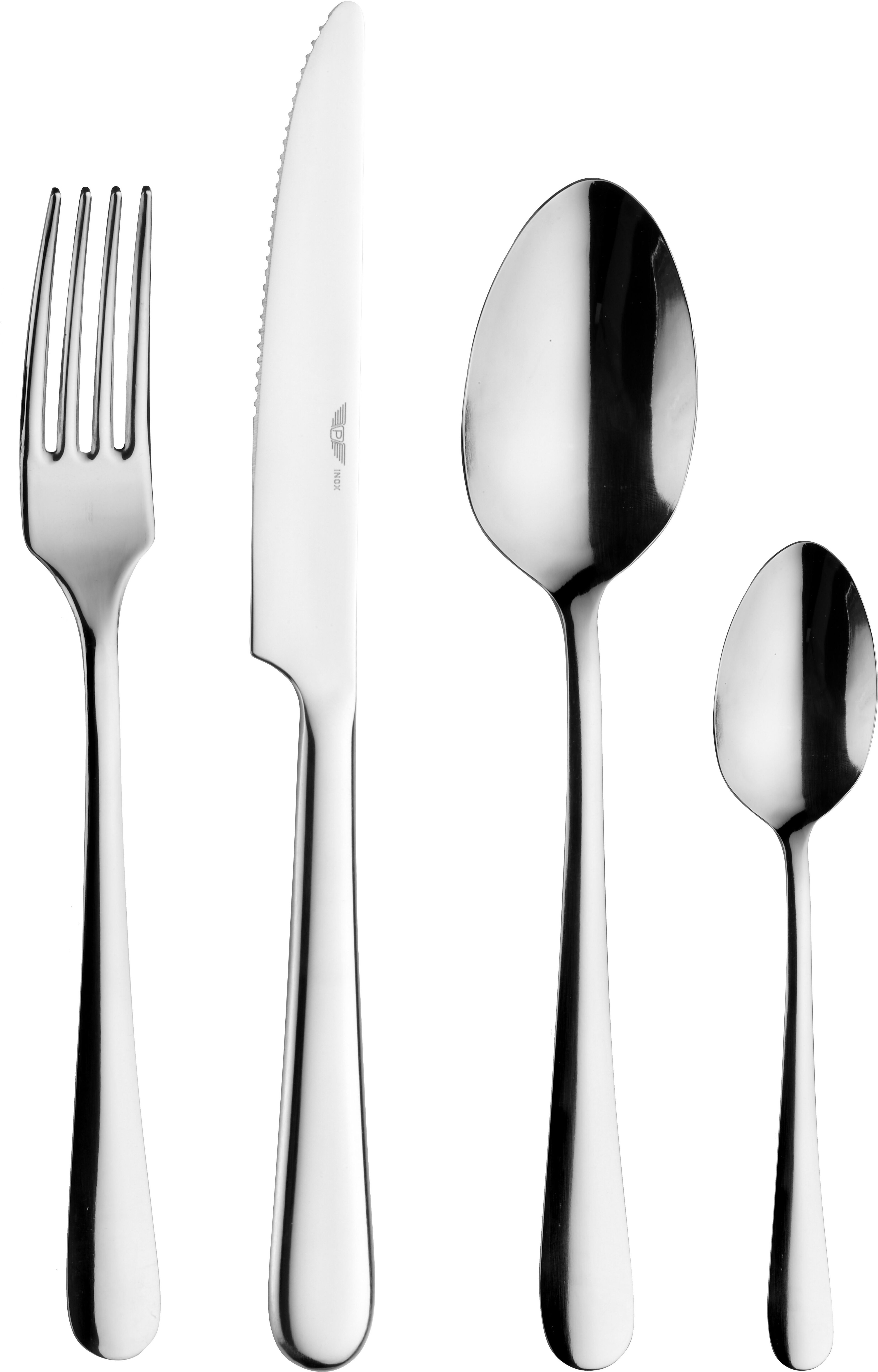 Besteck-Set PINTINOX "EAT", silber (edelstahlfarben), 24 Stk., Edelstahl 18/10, Essbesteck-Sets, in moderner und zeitloser Formgebung
