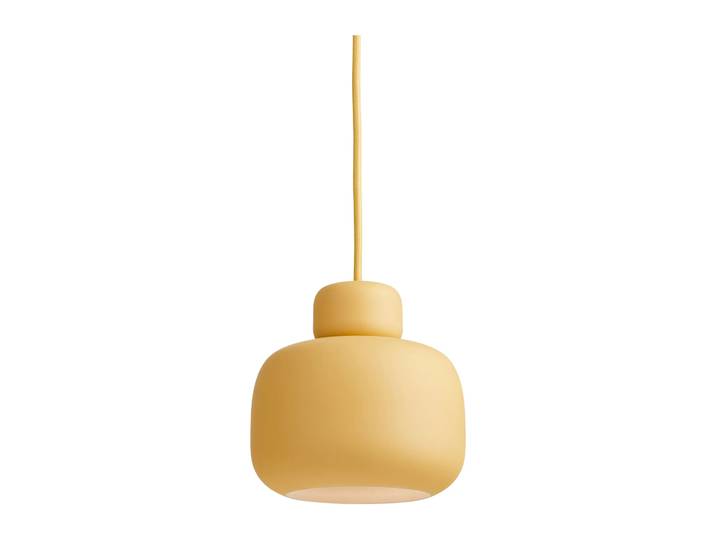 Woud Lampe à suspension Stone small Jaune moutarde