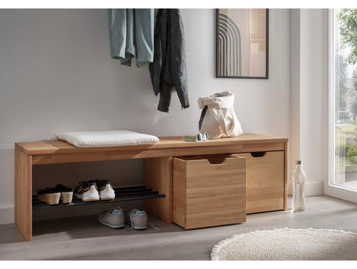 Bank HOME AFFAIRE Dura - Sitzbank aus Massivholz – langlebig & vielseitig , braun (buche), B:160cm H:45cm, FSC-zertifiziertes Massivholz, Sitzbänke, Bank, Langlebige Qualität, robust & rustikal, mehrere Grössen und Varianten