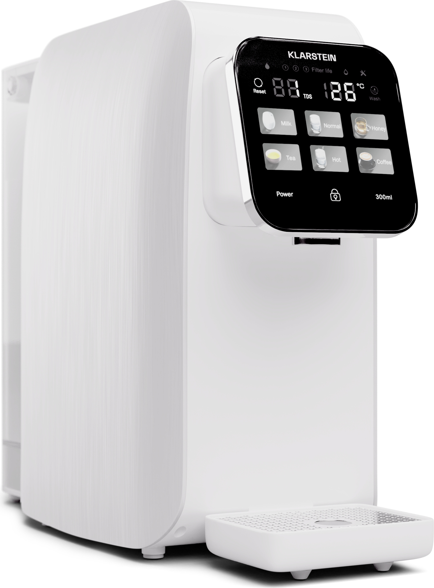 Klarstein AquaLine Osmose-Wasserfilter-System für Umkehrosmose, 3L Auftisch Wasserfilter-System mit 5-Stufige Filtration, 3 Filter & Touch Screen, Filtert Schnell Wasser, 2-Tank RO-Umkehrosmoseanlage