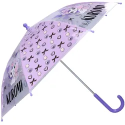 Vadobag Kuromi Rainy Days Kinder-Regenschirm Violett, Transparent, Schwarz