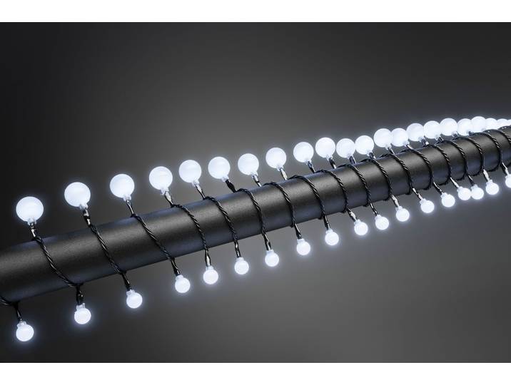 KONSTSMIDE LED-Lichterkette, Energieeffizienz: G, schwarz, Dioden 80 Stk. Flammen 80 Stk., Gesamtlänge 11,32m, Lichterketten, LED Globelichterkette, kleine & große runde Dioden, 80 Dioden, LED-Lichterkette