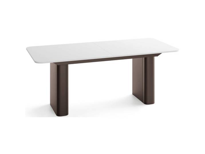 ESSTISCH Riven rechteckig ausziehbar verlängerbar mit Butterfly-Auszug, Weiß 200-296/90/76 cm