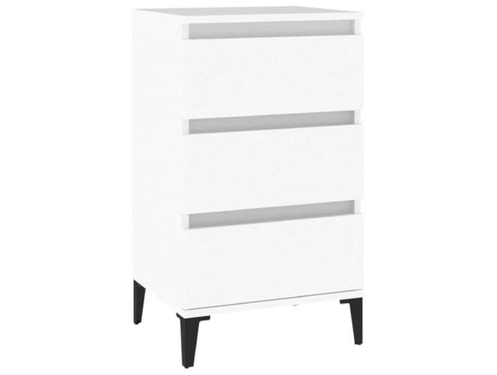 Tmriohed Nachttisch Weiß 40x35x70 cm Beistelltisch mit 3 Schubladen Kompakter Bettisch für Schlafzimmer und Wohnzimmer mit stabiler Metallgestell-Konstruktion und viel Stauraum.