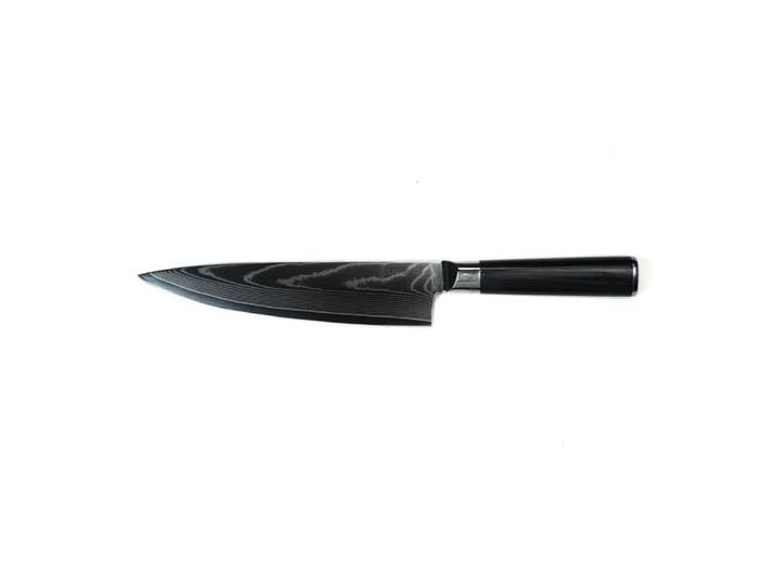 Couteau de chef damas 34 cm avec étui - 34 cm - noir