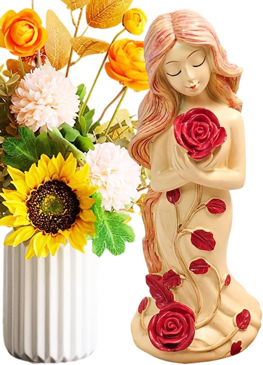 Meisjes Beeld Hars Figuur voor Woonkamer Decoratie B: 105 cm, H: 105 cm