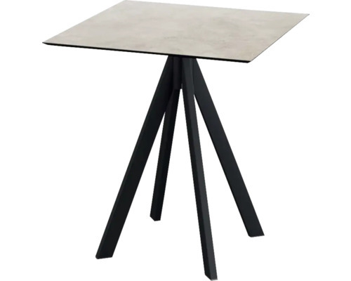 Infinity Terrassentisch Schwarz gestell + Moonstone HPL 70x70 cm