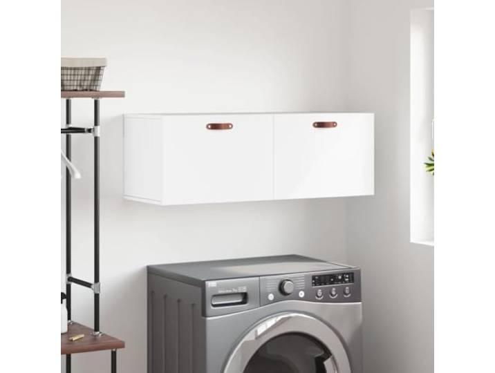 RJPLMFV Wandschrank, weiß, 100 x 36,5 x 35 cm, Holz, Technik Schwimmend, praktische Aufbewahrung, dekoratives Regal, feuchtigkeitsbeständig, Wandmontage