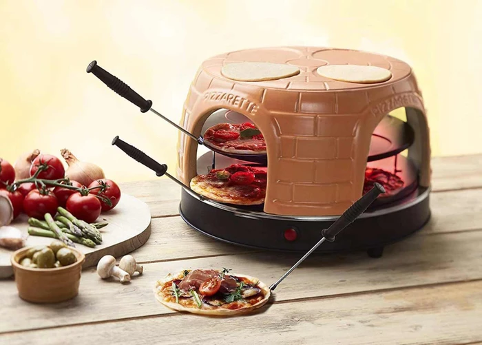 Emerio Pizza Ofen,Pizzarette Prebake Funktion, 8 Pers.
