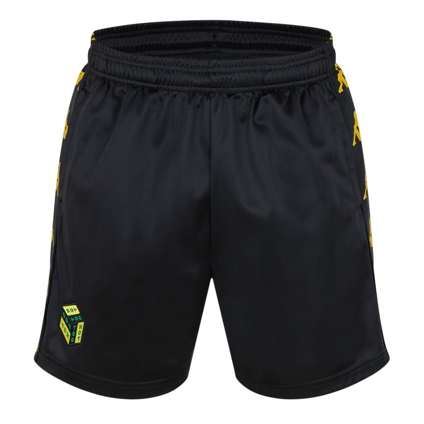 Kappa Heren Banda 10 Too Hot Hardloopshort (Zwart/Rechts Geel)