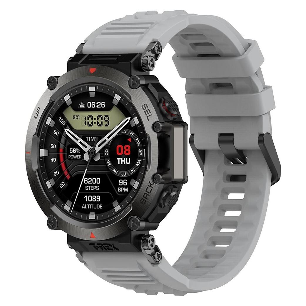 Techsuit - Watchband (W067) - Amazfit T-Rex Ultra - Gray (Silicone, TPU) (56361703)