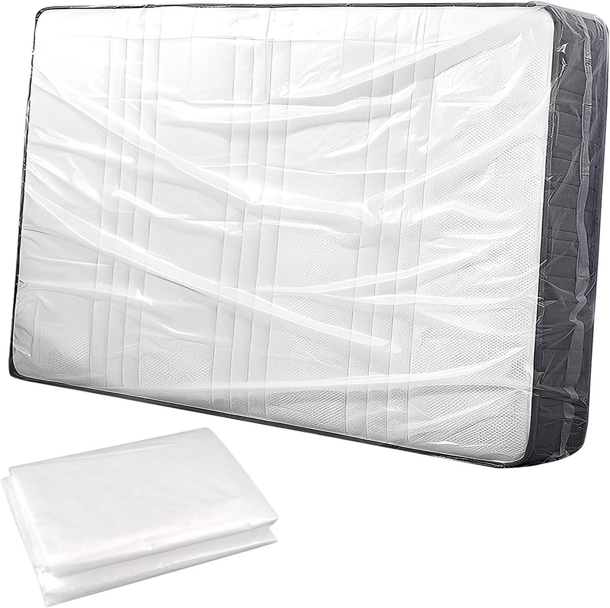 Transparante waterdichte matrashoes opbergtas voor veilige opslag, 90 x 240 cm