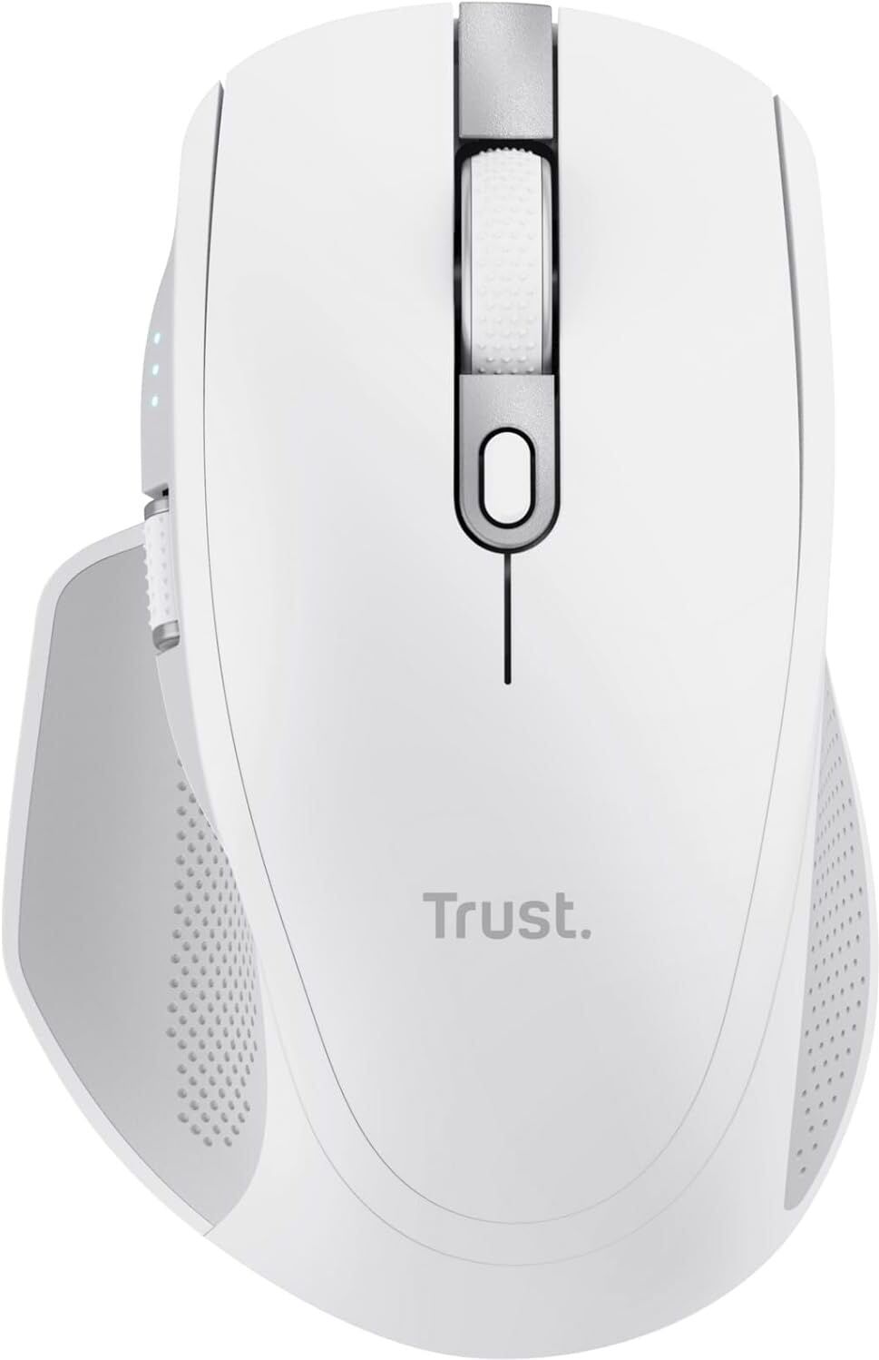 Trust Ozaa+ Multi-Device Wireless Mouse – Bluetooth & 2.4GHz, Silent, Programmable, Rechargeable, 60% Recycled Plastic, Side Scroll Wheel – White, New