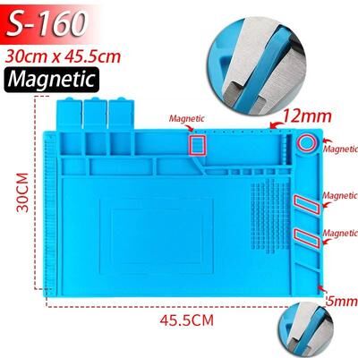 Inspire Curations ProShield Silicone Repair Mat Heat Resistant Soldering Mat With Anti Static Magnetic Surface s 160(magnetic)