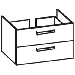 Artiqua 411 Waschtischunterschrank für D-Code 034285 Sangallo Grau quer, 411-WU2L-D31-7152-432 411-WU2L-D31-7152-432