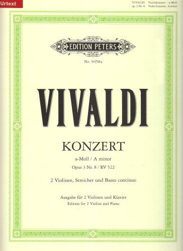 Antonio Vivaldi - Konzert a-Moll op. 3, Nr. 8 RV 522: aus L'estro armonico / für 2 Soloviolinen, Streicher und Basso continuo - Preis vom 09.10.2026 07:28:09 h