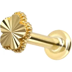 14 Karat Gold Labret mit Innengewinde BLUME