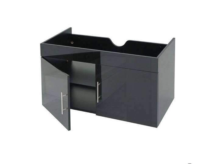Meuble sous-lavabo MCW-D16 brillant 90cm gris