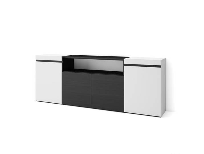 Buffet Bahut Enfilade Meuble de Séjour 200x35x75cm Blanc et noir RF2300