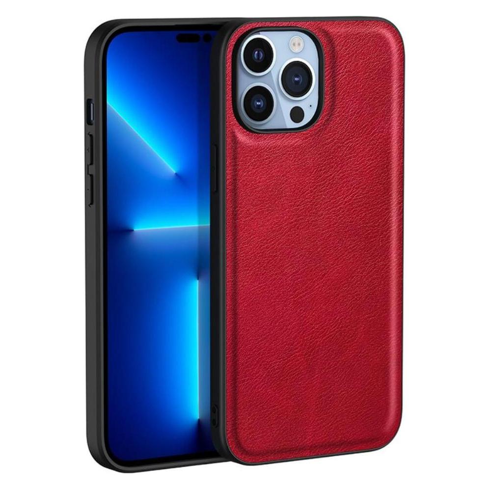 Cover-Discount iPhone 15 Pro Max - Retro Schutzhülle Kunstleder rot (Apple iPhone 15 Pro Max) (660156941A)