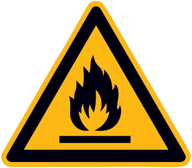 SafetyMarking Panneau d'avertissement aluminium SL 200 mm Avertissement Matières inflammables ; wolk (11.0152)