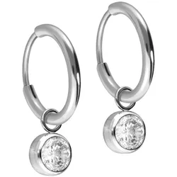 Titan Ohrclicker Creolen RUNDER KRISTALL