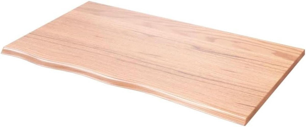 Handgemaakte zwevende wandplank van massief eiken met live edge
