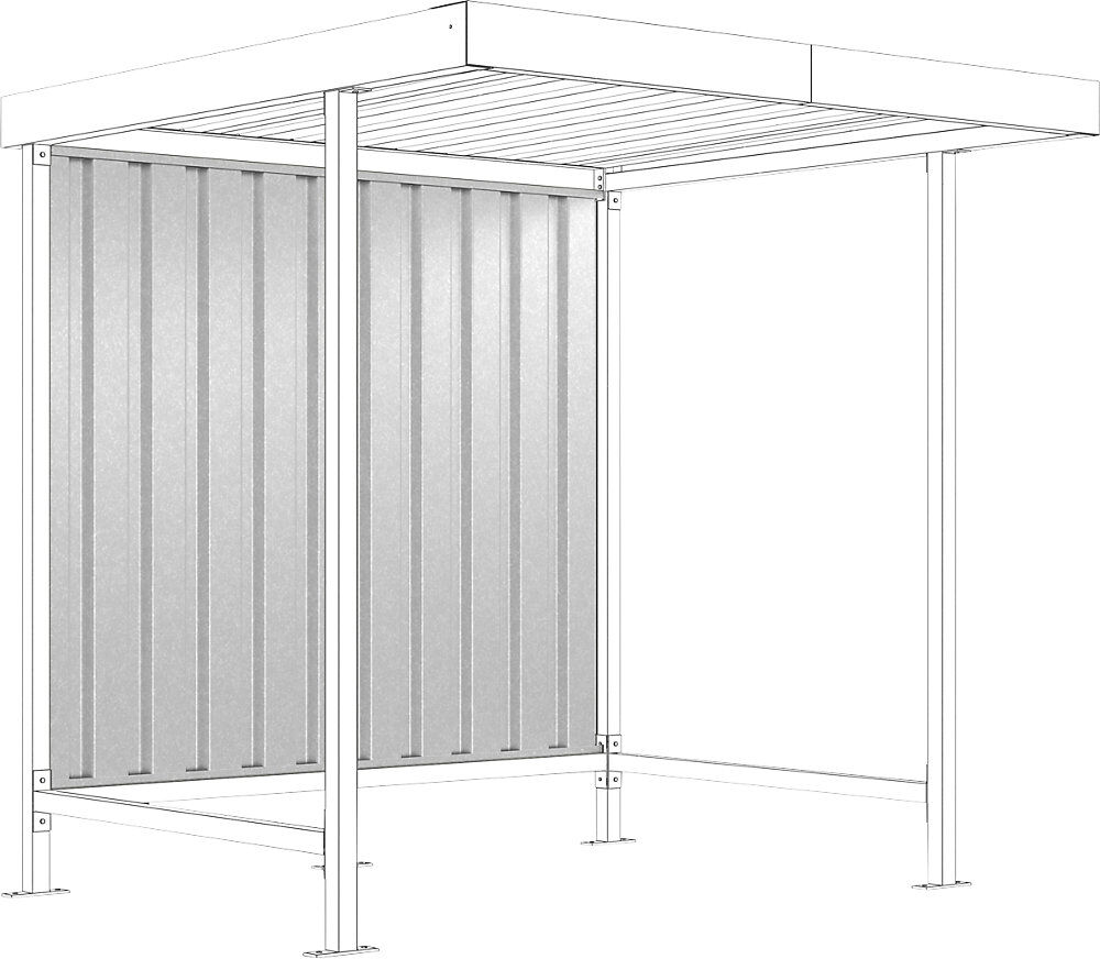 Rückwand zu Materialüberdachung Leipzig, für einseitige Ausführung, für Grundeinheit, B 2250 mm WSM