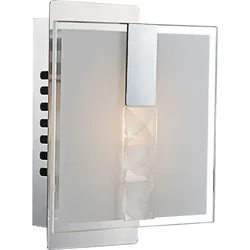 LED Wandleuchte Wandlampe Schlafzimmerlampe eckig satiniert Silber Chrom B 15 cm