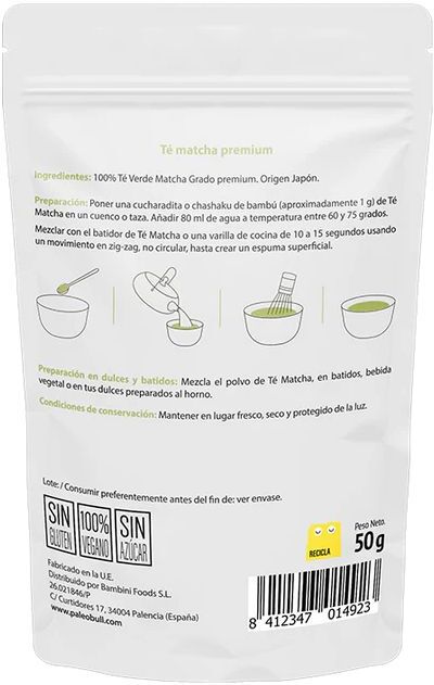 Paleobull Thé Matcha Premium 50g