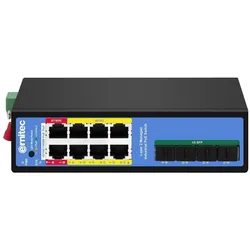 Ernitec 12-port 1000Mbps Industrial (12 Ports), Netzwerk Switch, Schwarz