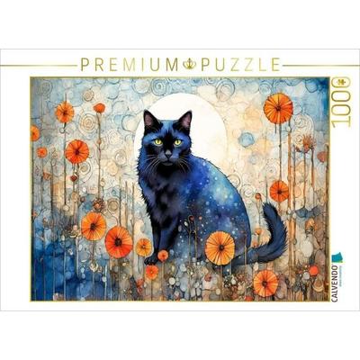 CALVENDO Puzzle Katzenzauber im Mohnfeld | 1000 Teile Lege-Größe 64x48cm Foto-Puzzle für glückliche Stunden