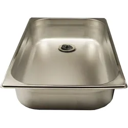 AcMax Waschbecken Edelstahl 1/1 x 100mm tief  GN Pan Basin mit Spülventil