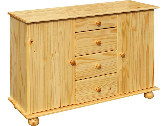 Kommode MÖBILIA Chur , beige (natur), B:119cm H:81cm T:38cm, Massivholz, Sideboards, Kommode, aus Massivholz Kiefer