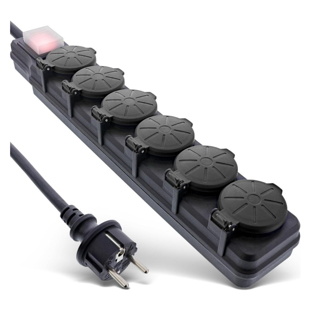 InLine Outdoor-Steckdosenleiste (6x, CEE 7/3, 5 m) (16496P)