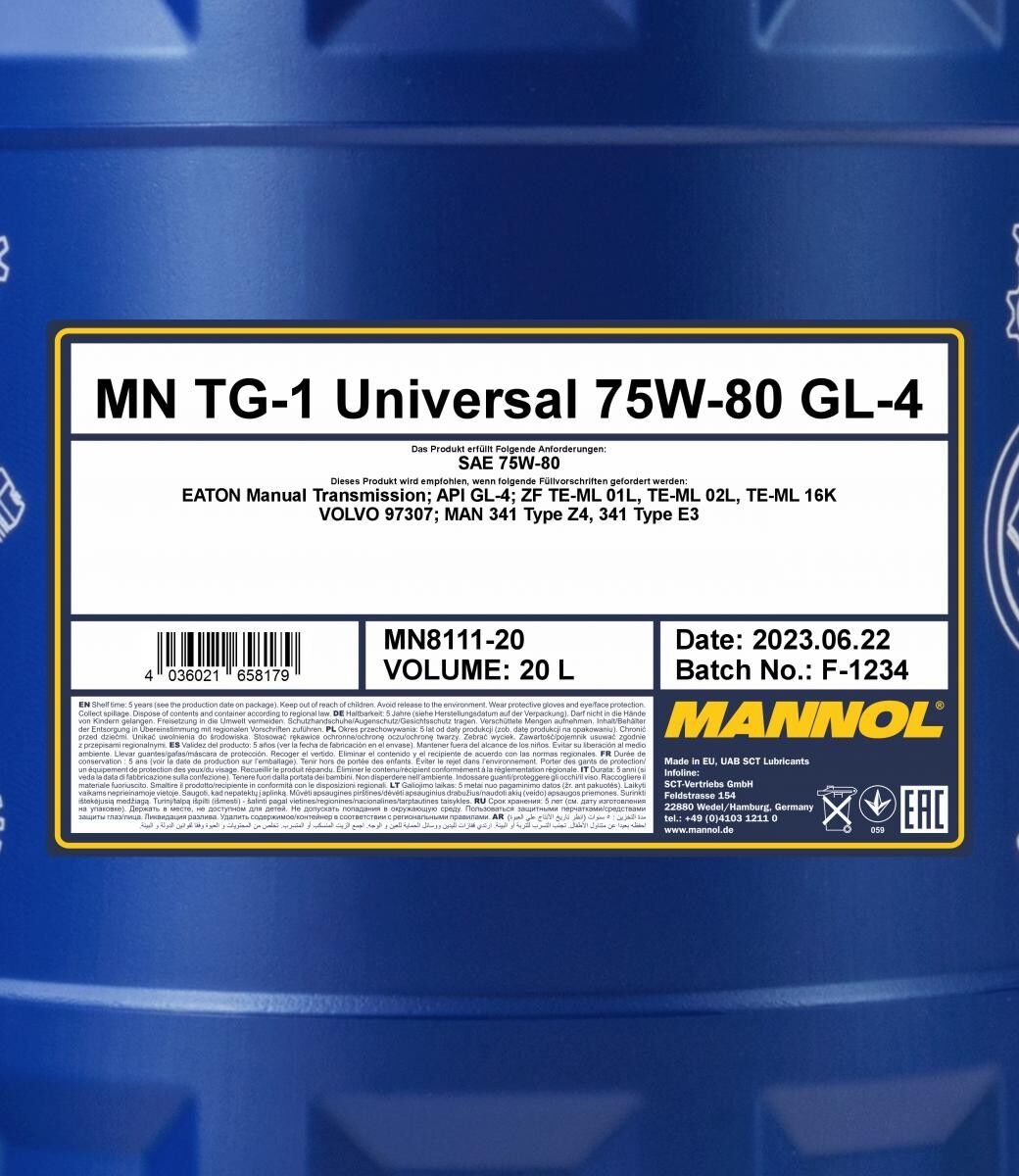 MANNOL MN8111-20 Vaihteistoöljy