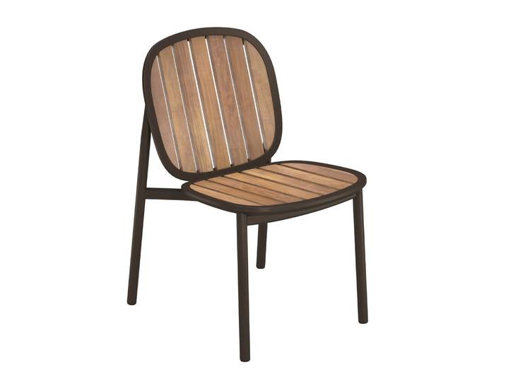 Emu - Chaise empilable Twins - Marron - Teck certifié FSC - Designer Sebastian Herkner