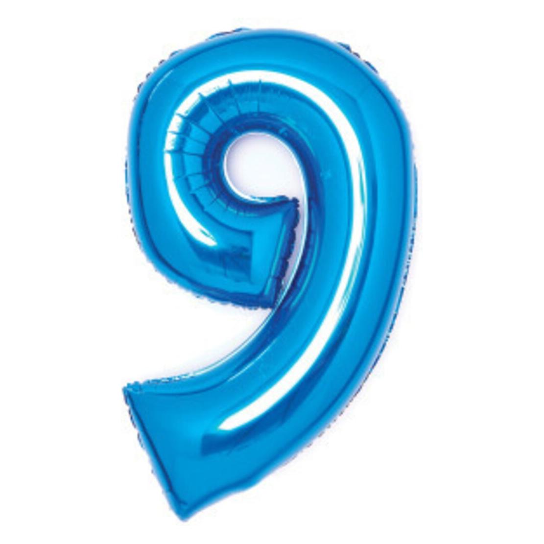 Amscan Folienballon blau, 66cm, Nummer 9 (1x) (9914059)