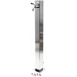 Wiltec, Zubehör Bewässerung, Wasserzapfstelle 95 cm Wassersäule Edelstahl eckig Garten Zapfsäule