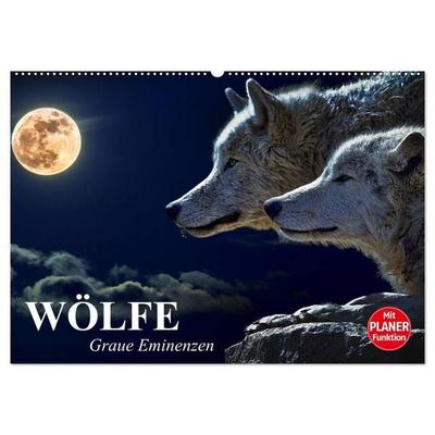 Wölfe. Graue Eminenzen (Wandkalender 2027 DIN A2 quer), CALVENDO Monatskalender